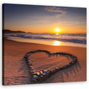 Leinwandbild Herz Liebe Strand