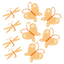 Sticker mural - Messagers du Printemps Orange