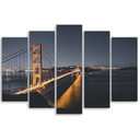 5 stykke lærredstryk, Golden Gate of San Francisco