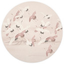 Tapeta z ptakami Żurawie nad jeziorem - Bloomery Decor - Okrągła - samoprzylepna/nie tkana