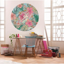 Tapetcirkel Selvklæbende non-woven tapet - Ariel Ocean Flowers - 125 x 125 cm
