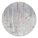 Tableau sur alu-Dibond rond Carozzi - Forêt de bouleaux blancs aux feuilles rouges