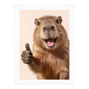 Plakat Happy Capybara z kciukami w górę