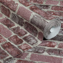 Anaglypta® Brick Baker Street papier peint intissé aspect brique vintage rouge, gris