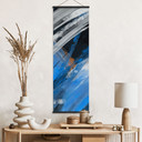 Stoffbild Blaue Pinselstriche abstrakt - Cheney - Panorama