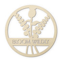 Dekoracja drewniana z topoli - Kwiaty w kole - Bloom Wildly