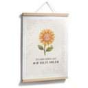 Kinder-Poster 'Ich kann helfen' mit Sonnenblume und Raupe