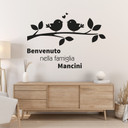 Wandtattoo + Name Benvenuto nella famiglia