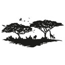 Wallsticker Afrikansk Savanne