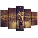 5 stykke lærredsprint, Buddha Brown Feng Shui