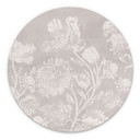 Billede af vilde blomster i kridtlook beige - Bloomery Decor - rund – print på aluminium