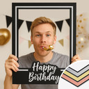 Fotoramme Happy Birthday Black - Festramme til fødselsdagsfest