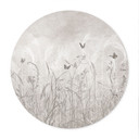Poster wilde bloemenweide met vlinders in Scandinavisch ontwerp - Ms Tiff - Rond