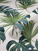 SCHÖNER-WOHNEN non-woven tapet, blomstertapet hvid, grøn