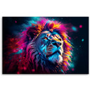 Canvas print neon løve dyr Afrika