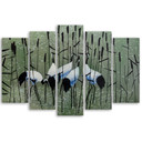 5 stykke lærredsprint, Cranes Birds Water Nature