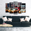 5 stykke lærredstryk, Taxi Times Square New York