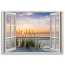 Canvasbillede, Fensteblick på en strand hav
