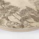 Houten Wanddecoratie bos met boslandschap in beige - Ms Tiff - Rond