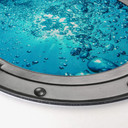 Tableau en Alu-Dibond effet trompe l'œil - Hublot - Son de l'océan - Rond