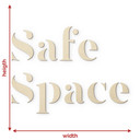 3D Schriftzug Safe Space - Holzdeko aus Pappel