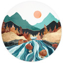 Fototapeta Mountain Country River - SpaceFrog Designs - okrągła - tapeta flizelinowa/tapeta flizelin