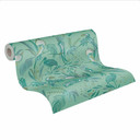 tapet jungle grøn hvid - tapet fugle planter - fleece tapet blomster stue