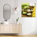 Canvasbillede, Blomster Palmer Stearinlys Zen