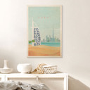 Plakat drewniany plaży w Dubaju - Burj Al Arab - Rivers
