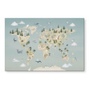 Wanddecoratie Wereldkaart - Wereld van de Dieren - Oliver Robins - Alu-Dibond