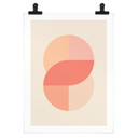 Plakat Geometryczne kształty w kolorze pomarańczowo-różowym - 1X Studio