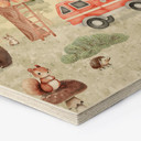 Hexagon Houten Wanddecoratie Dieren Brandweer in het Bos - Oliver Robins