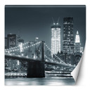 Fototapete, Brooklyn Bridge bei Nacht New York Schwarz-Weiß