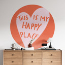 Naklejka na ścianę This is my happy place with heart - Fritsch - Round