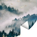 Tajemnicza mgła w leśnej fototapecie - SpaceFrog Designs - Round - tapeta flizelinowa/tapeta flizeli