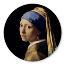 Plateau de table en verre - Vermeer - La fille à la perle - Rond