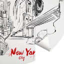 Fototapeta New York - Czarno-biała - Okrągła - Pokochaj swoje miasto - tapeta flizelinowa/tapeta fli