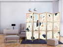 Japanischer Paravent, Raumteiler freistehend, Trennwand - Terrazzo: Large Scaled Stones in Muted Col