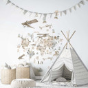 Børnetapet, non-woven tapet med illustration Kids Walls hvid, beige 
