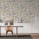 Vliestapete florales Aquarell-Design mit Blüten & Schmetterlingen in Pastell