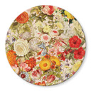 Glasbild Farbenfrohe Blumencollage - Frida Floral Studio - Rund