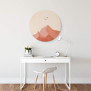 Tableau sur alu-Dibond rond Kubistika Sommet de la Montagne
