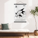 Tekstil plakat Geometrisk Fisk Origami - Krygowski