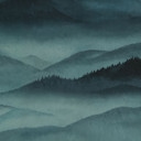 Papier Peint Photo Roerich Hills - Paysage Montagneux Bleu - Sir Edward x Grigory Gladarev