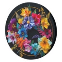 Rundes Leinwandbild Blumenstrauß aus bunten Blumen
