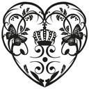 Sticker mural - Cœur et couronne