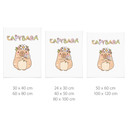Poster Capybara mignon avec couronne de fleurs