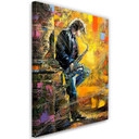 Tableau sur toile, Musicien avec saxophone
