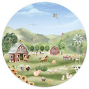 Fototapeta farma do pokoju dziecięcego - Oliver Robins - okrągła - tapeta flizelinowa/tapeta flizeli
