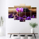 5 stykke lærredsprint Orchid Zen Spa Stones